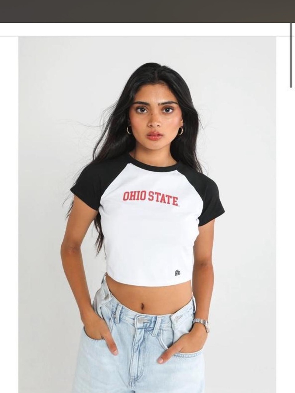 HYPE AND VICE Ohio State Black and White Baby Tee